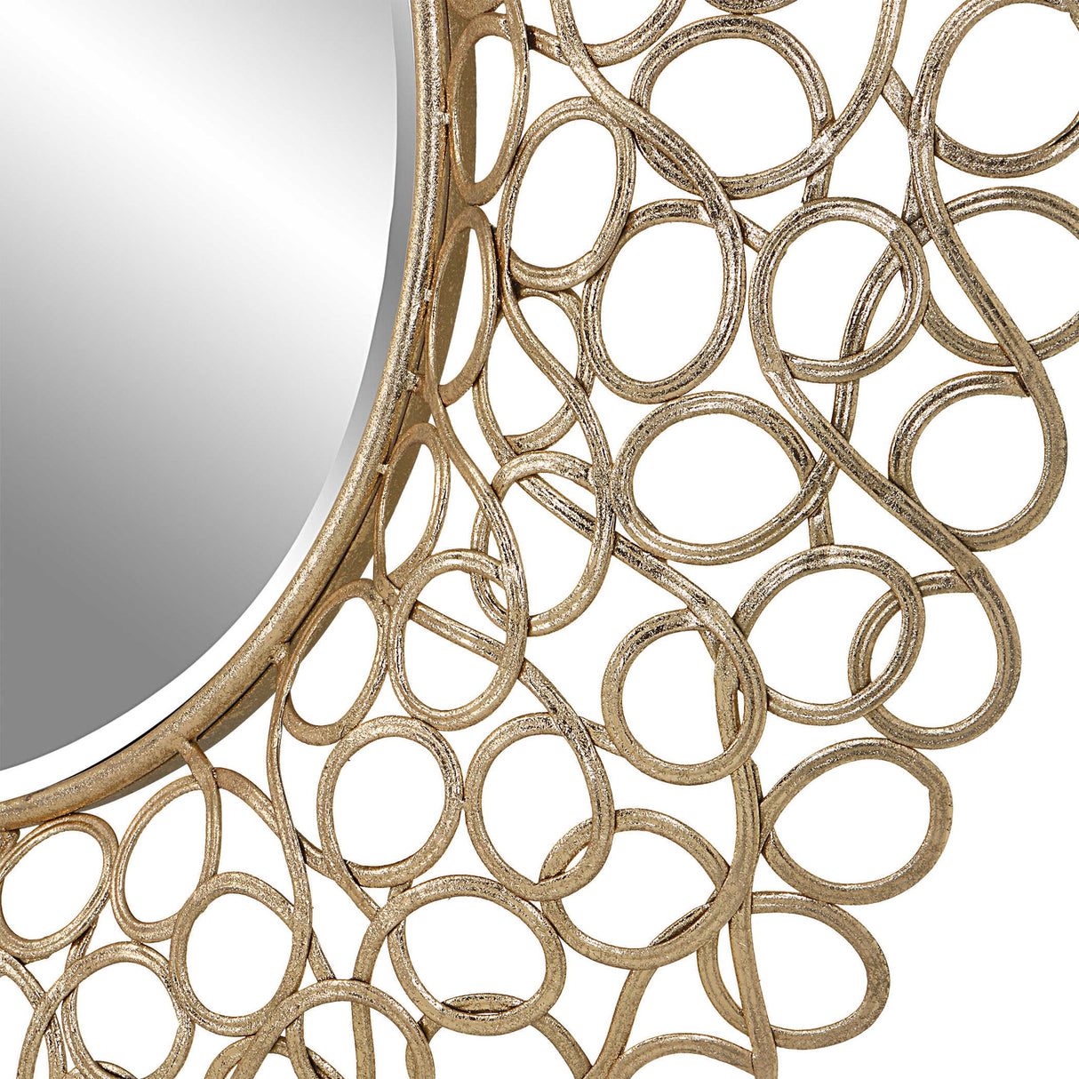 Swirl - Round Mirror - Gold