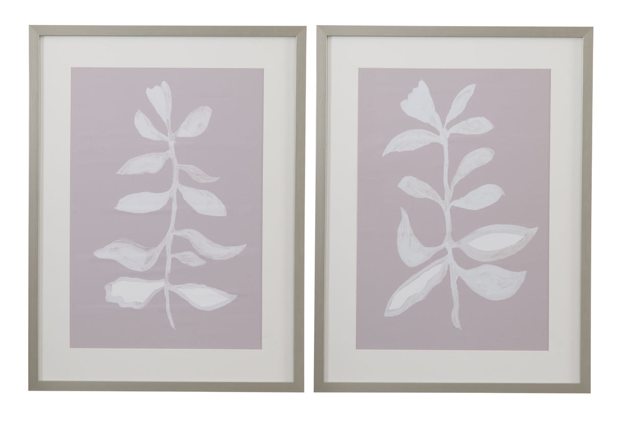 Fresh Leaves II Framed Print - Gray