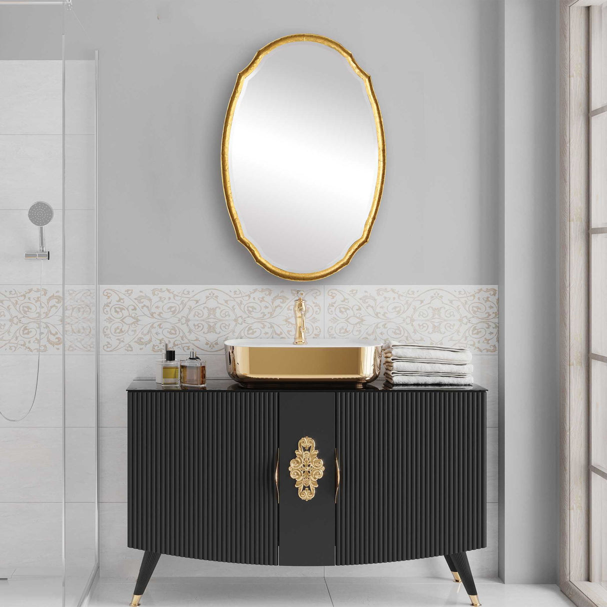 Mirror - Lightly Antiqued Gold