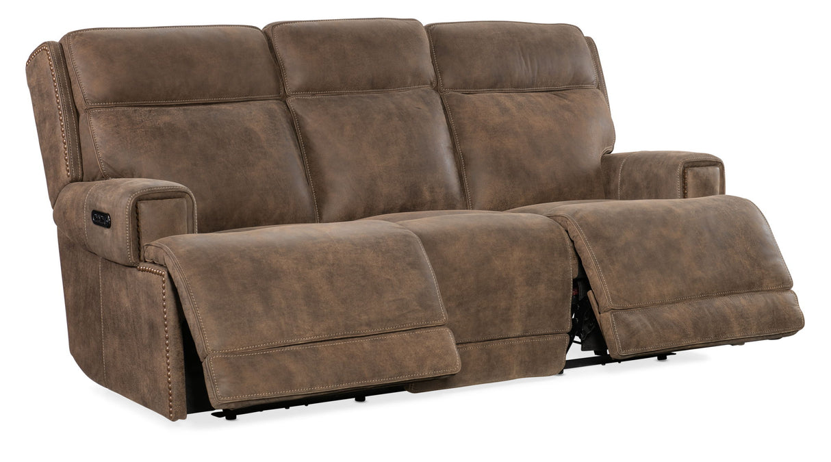 MS - Wheeler Power Sofa With Power Headrest - Dark Brown