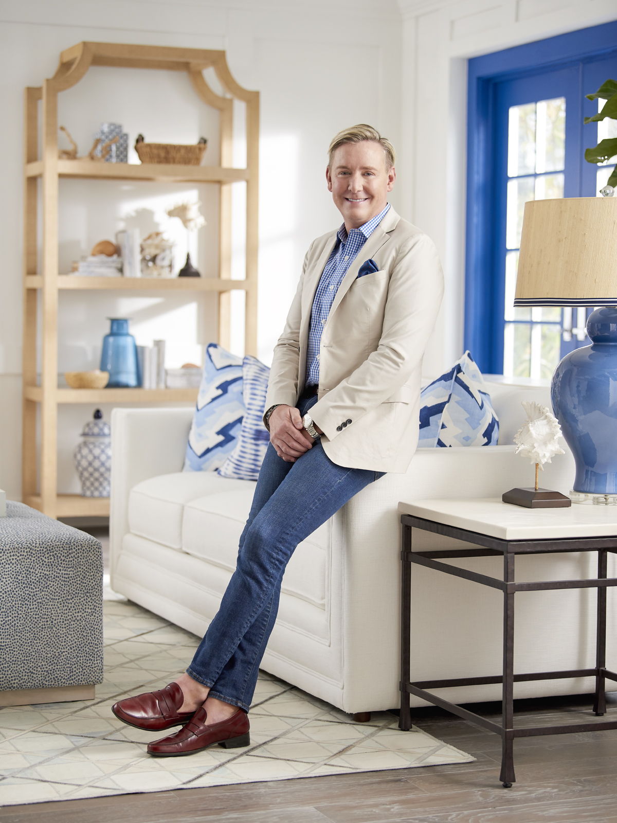 Newport - Beachcomber Raffia Etagere - Light Brown