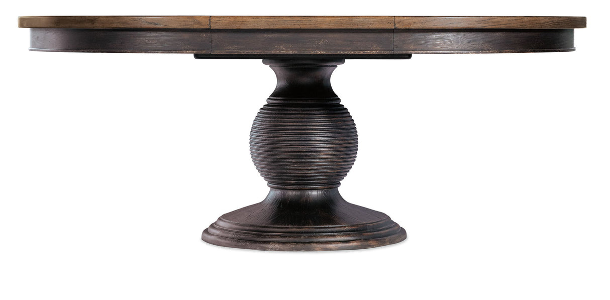 Americana - Round Pedestal Dining Table With One 22" Leaf