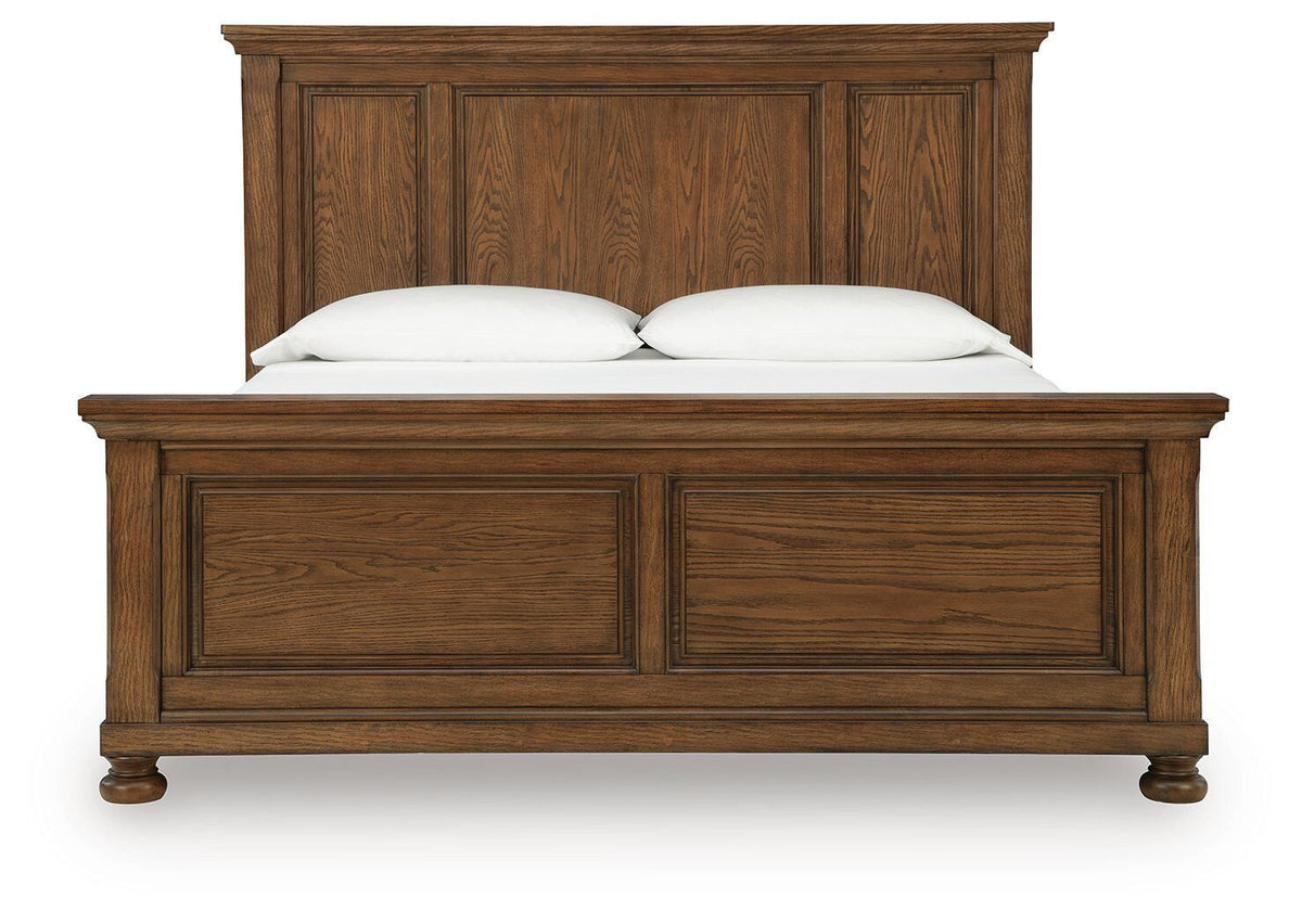 Zackaryn - King Panel Bed - Warm Brown