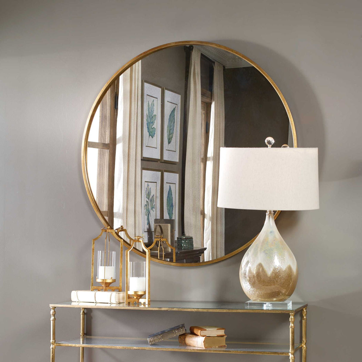 Junius - Round Mirror - Gold