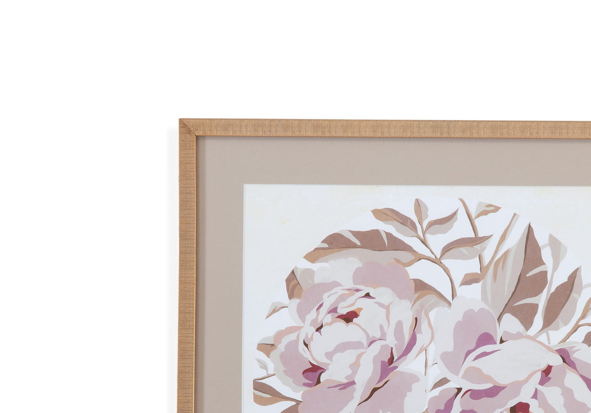 Eye Of Peony I Framed Print - Beige