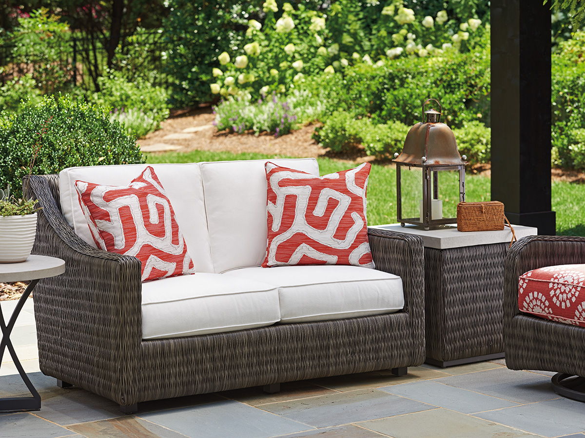 Cypress Point Ocean Terrace - Loveseat - Dark Gray / White