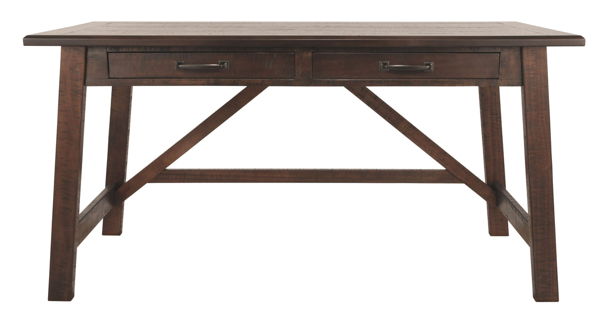 Baldridge - Home Office Large Leg Desk - Rustic Brown