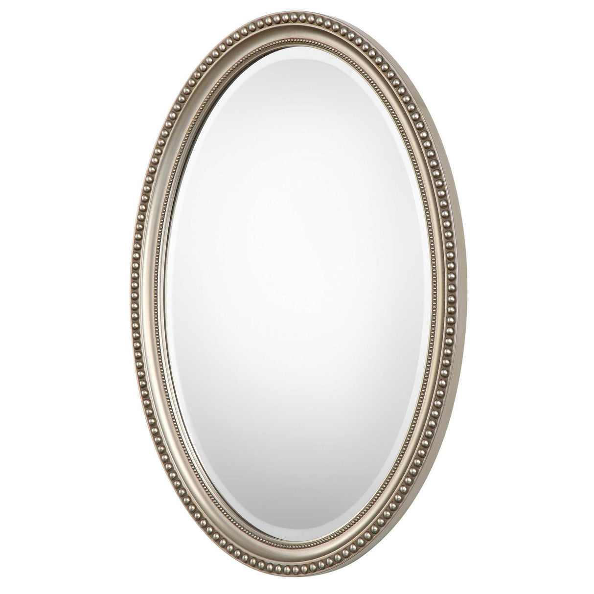 Mirror - Metallic Silver & Brown Antiquing
