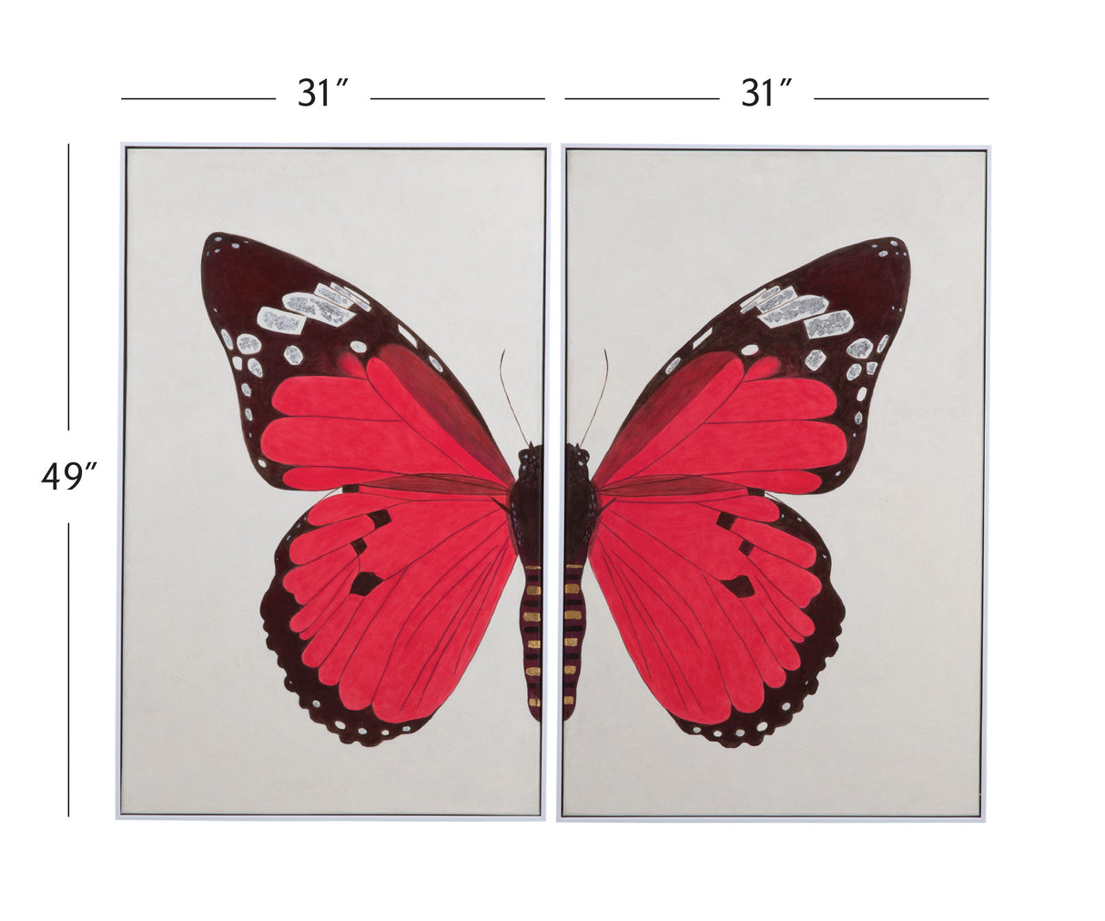 Butterfly Canvas Art (Set of 2) - White