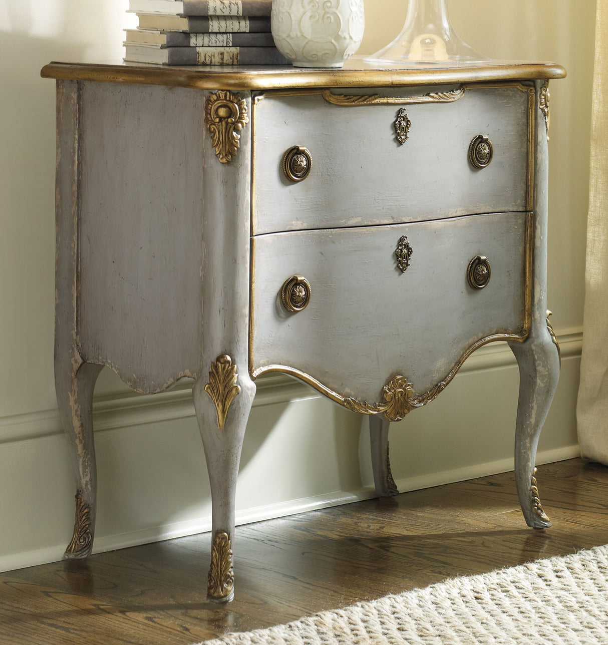 Melange - French 2-Drawer Chest - Pearl Silver