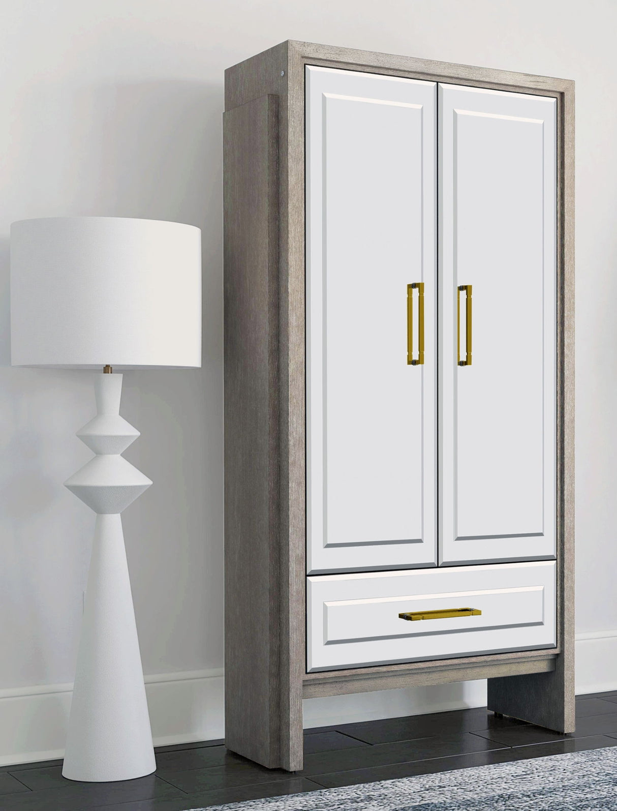 Lansing - Tall Bar Cabinet - Cerused Gray Oak