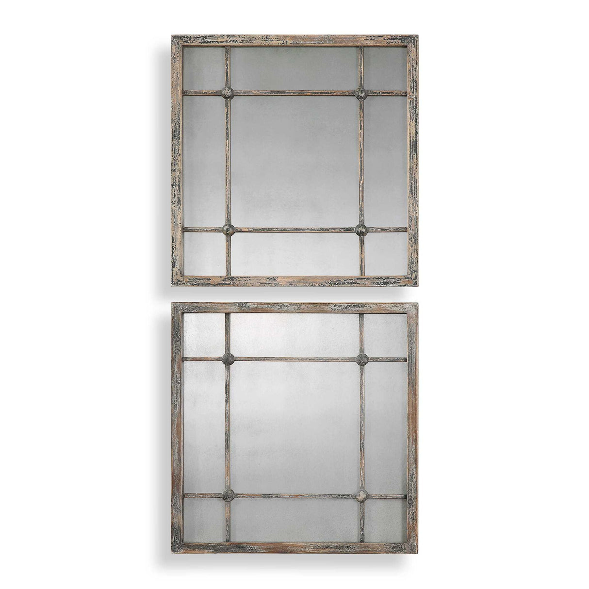Saragano - Square Mirrors Set Of 2 - Light Brown