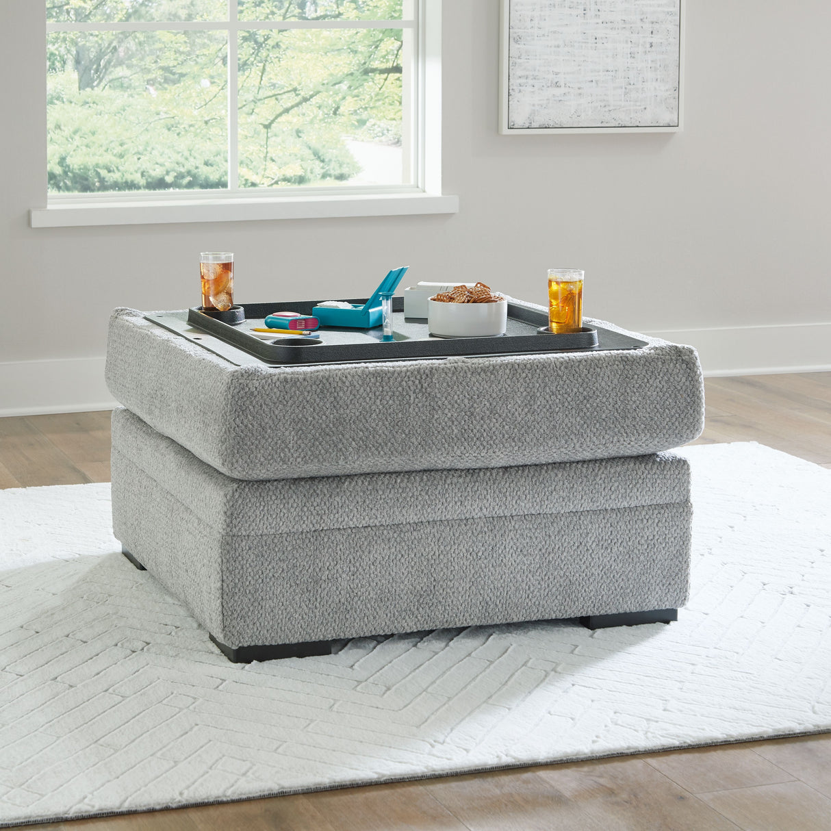 Casselbury - Ottoman With Storage - Cement