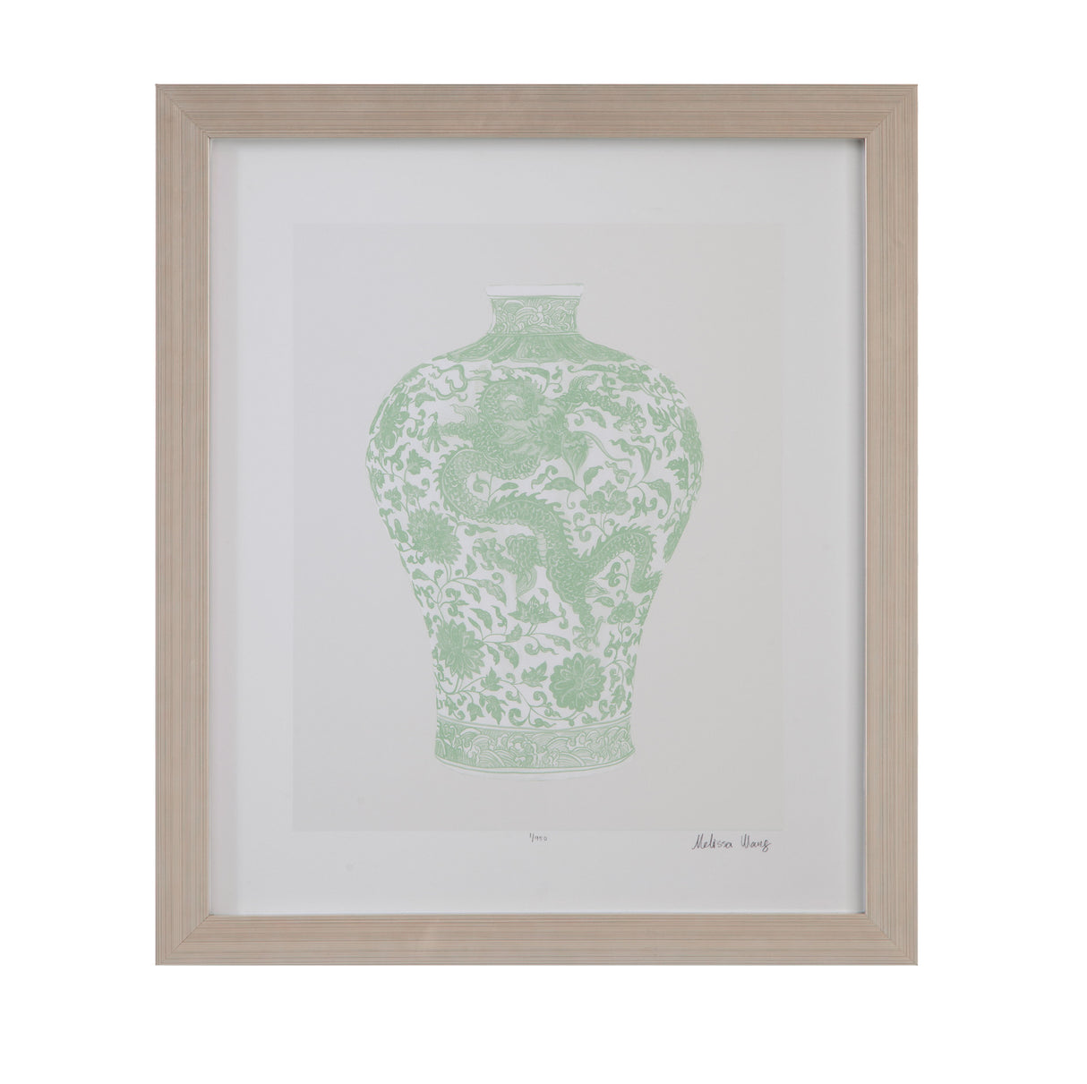 Mint Vases IV Framed Print - Green / Beige