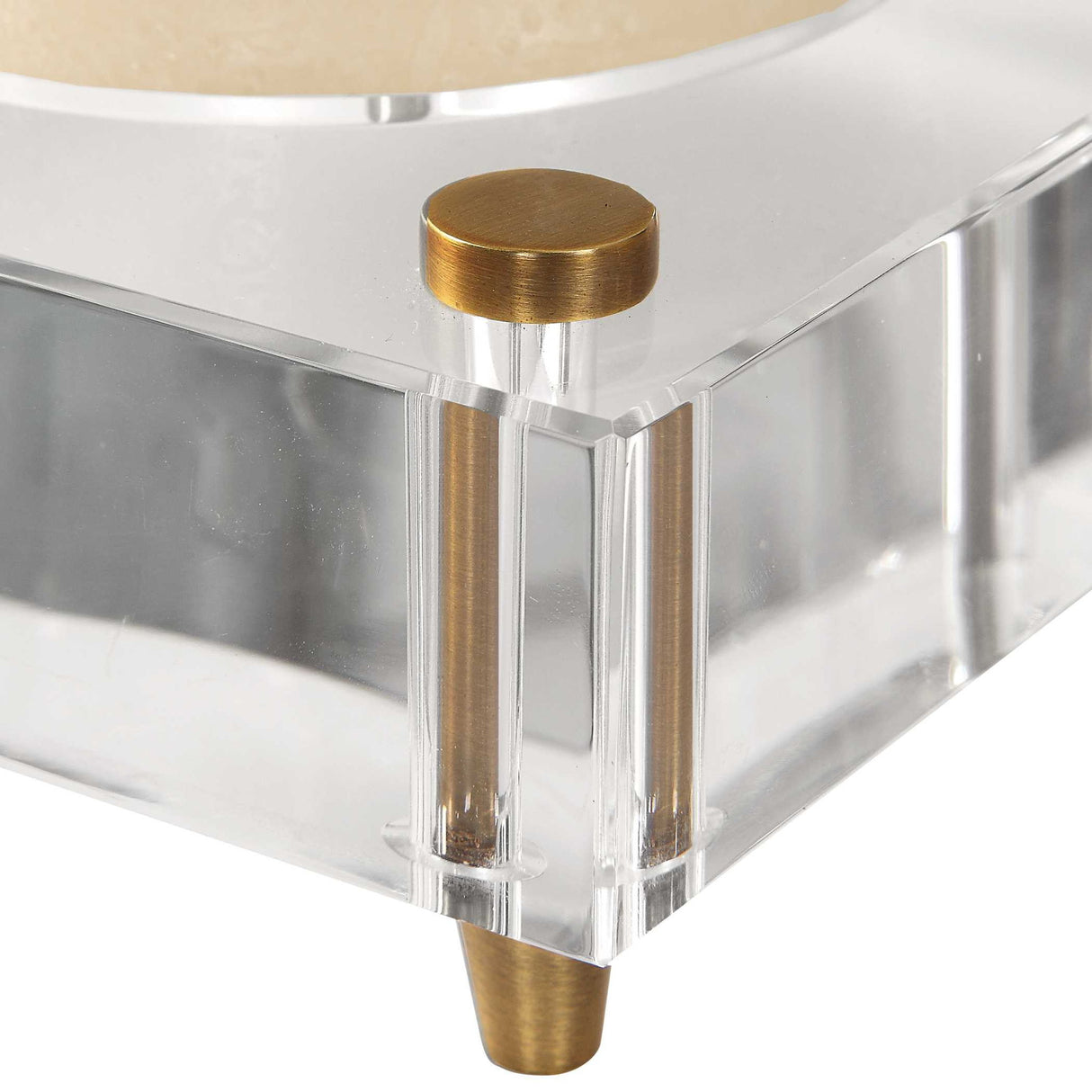 Claire - Crystal Block Candleholders, Set Of 2 - Beige