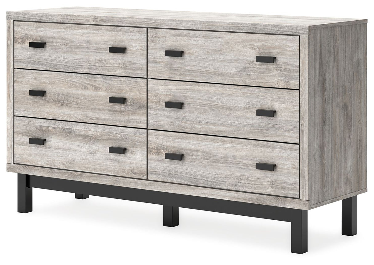 Vessalli - Six Drawer Dresser - Black / Gray