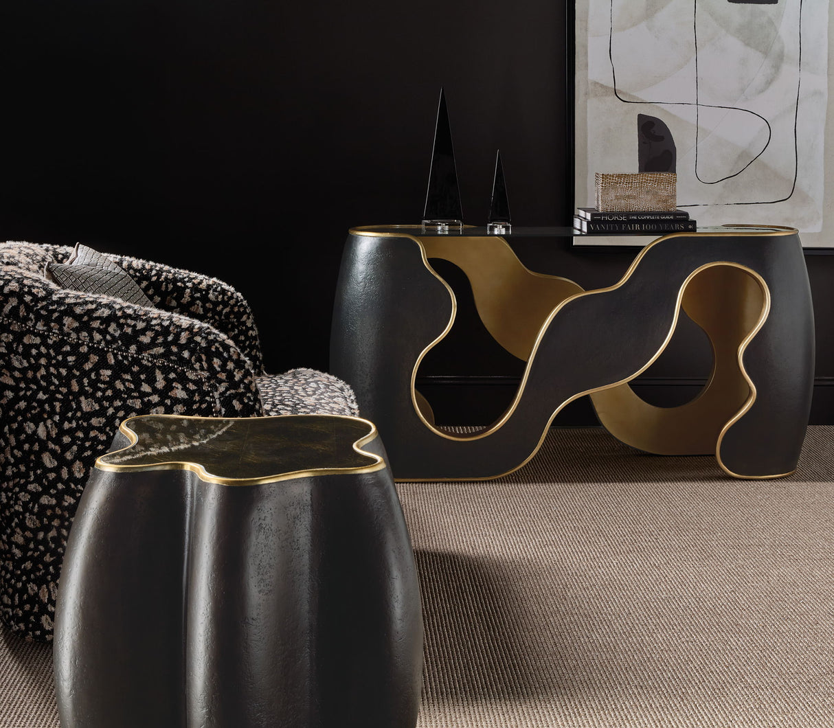 Melange - Even And Flow Console Table - Black