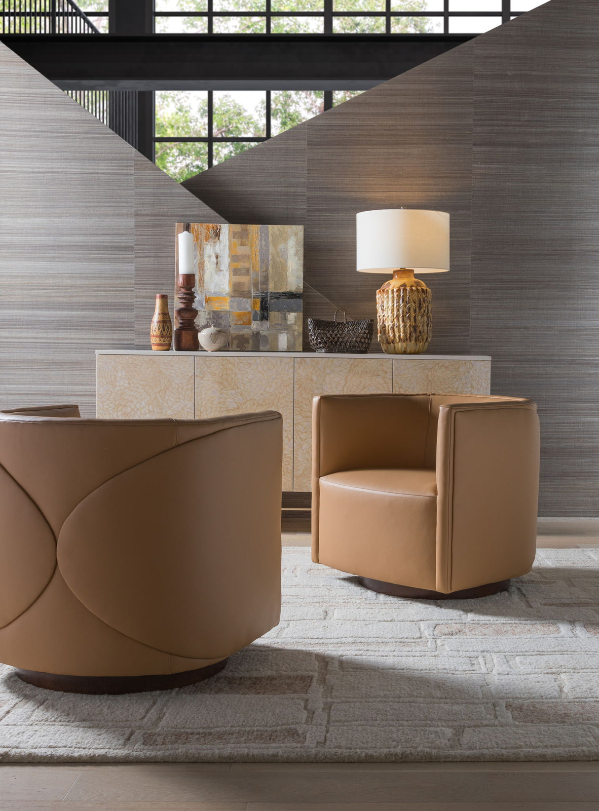 Artistica Upholstery - Ingrid Leather Swivel Chair