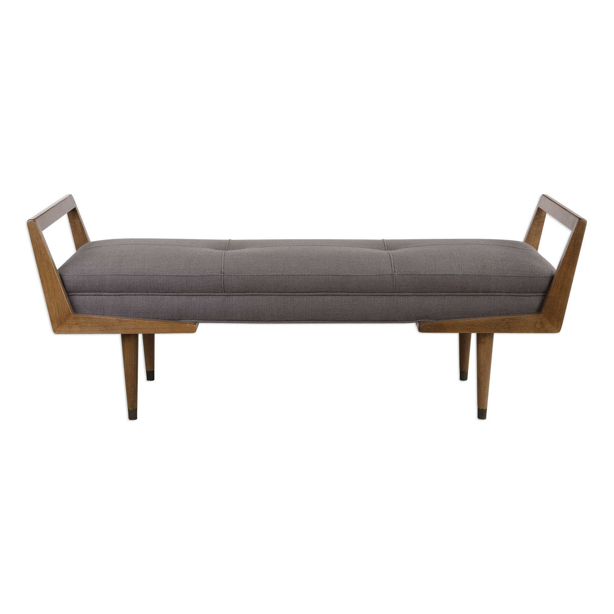 Waylon - Mid-century Modern Bench - Gray, Dark