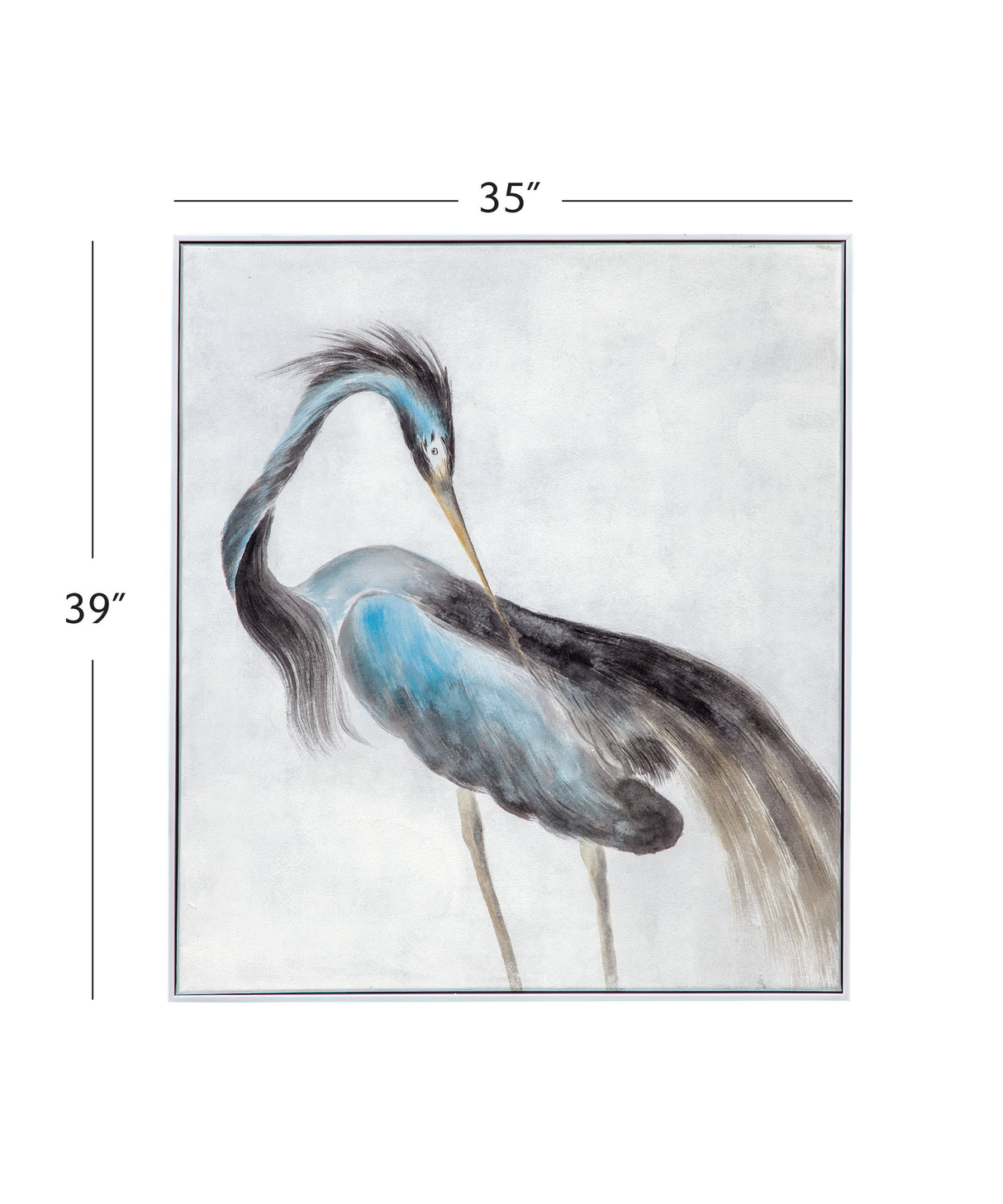 Louisiana Heron Canvas Art - Blue / Pearl Silver