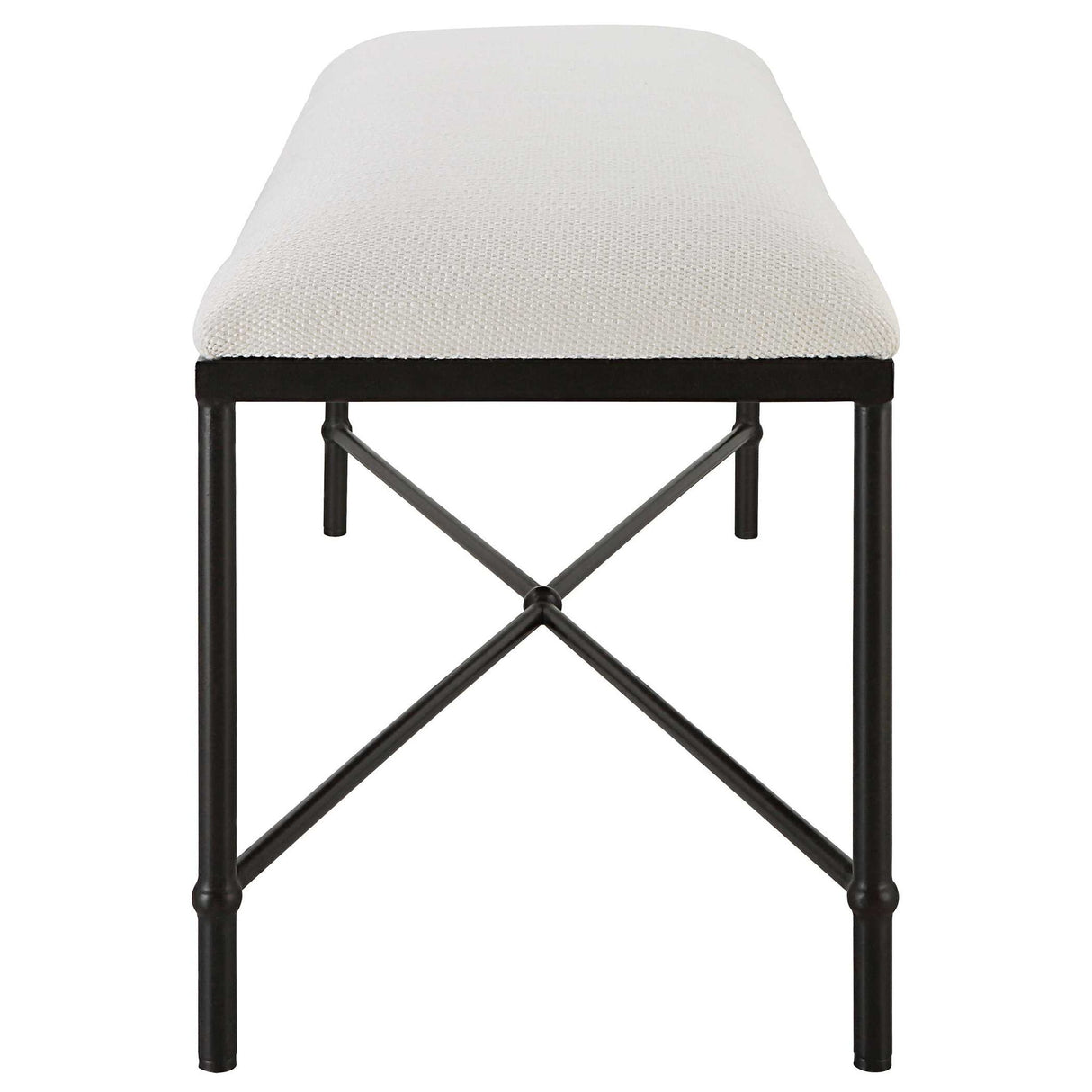 Avenham - Black Framed Bench - White