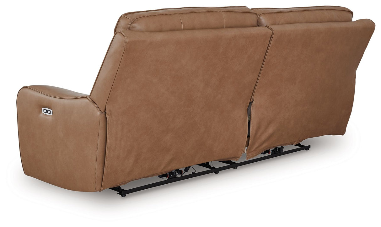 DeepWakes - 2 Seat Power Reclining Sofa Adjustable Headrest - Caramel