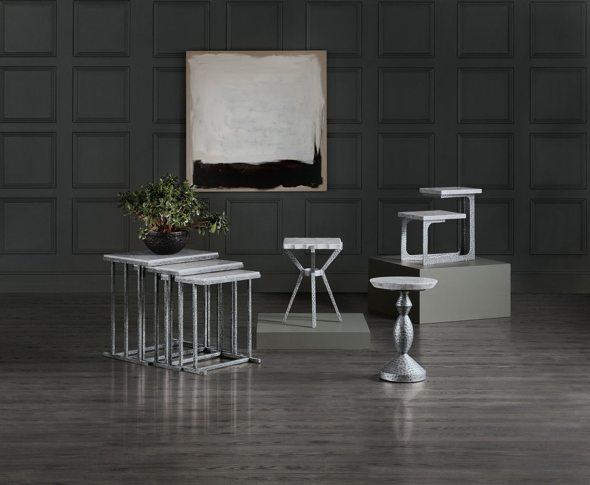 Melange - Georgie Side Table - Pearl Silver