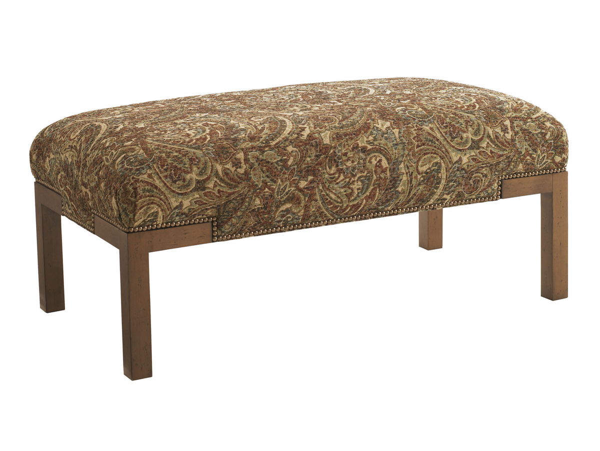 Lexington Upholstery - Norfolk Cocktail Ottoman - Dark Red