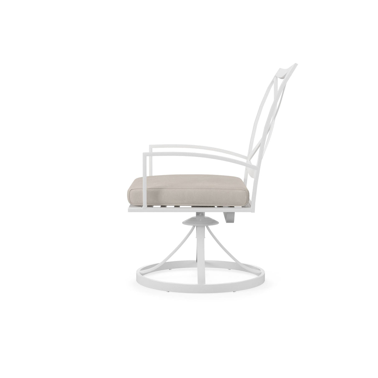 Bristol - Swivel Dining Chair, With Self Welt - Canvas Flax / White