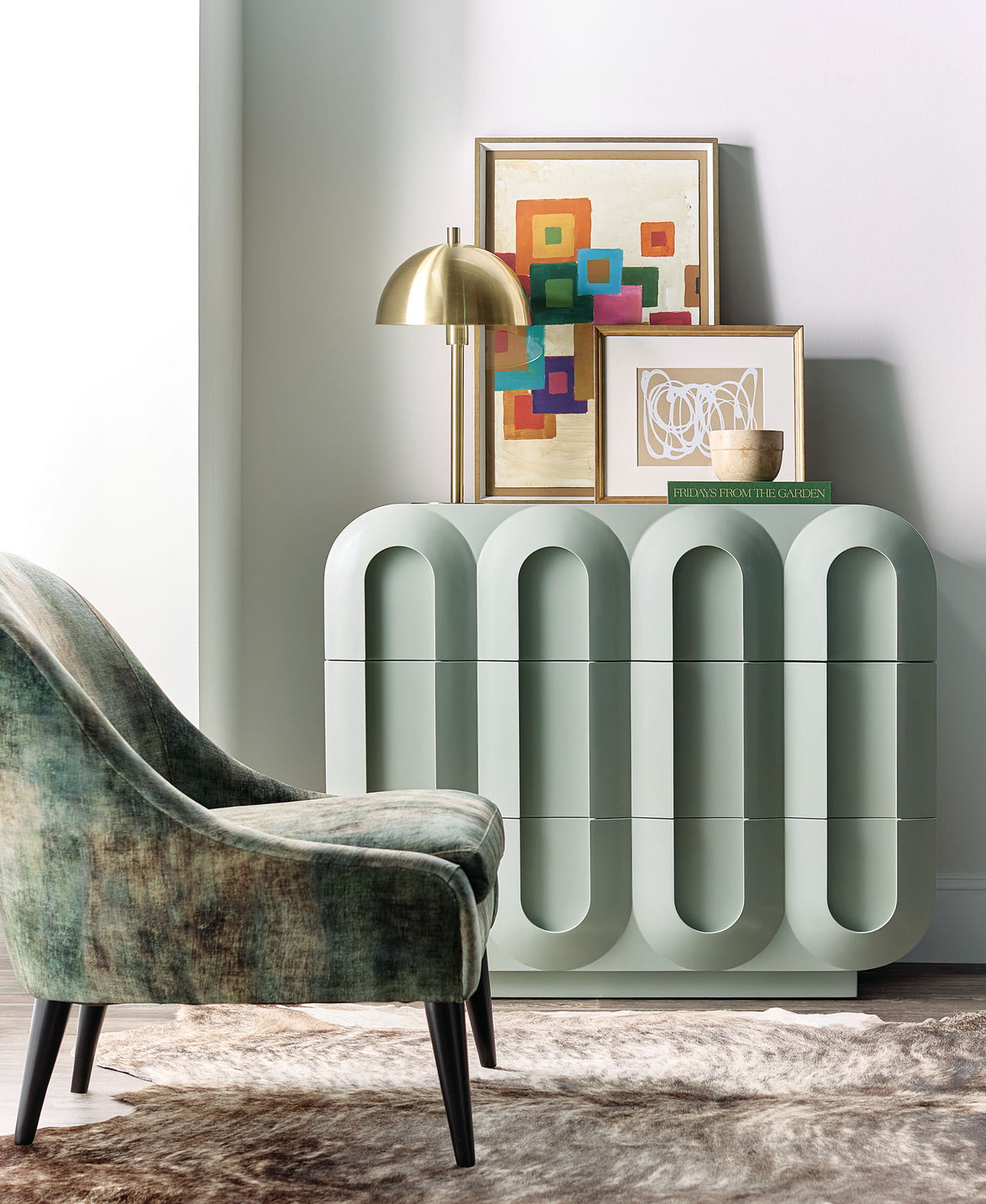 Commerce And Market - Groove Three-Drawer Chest - Light Blue