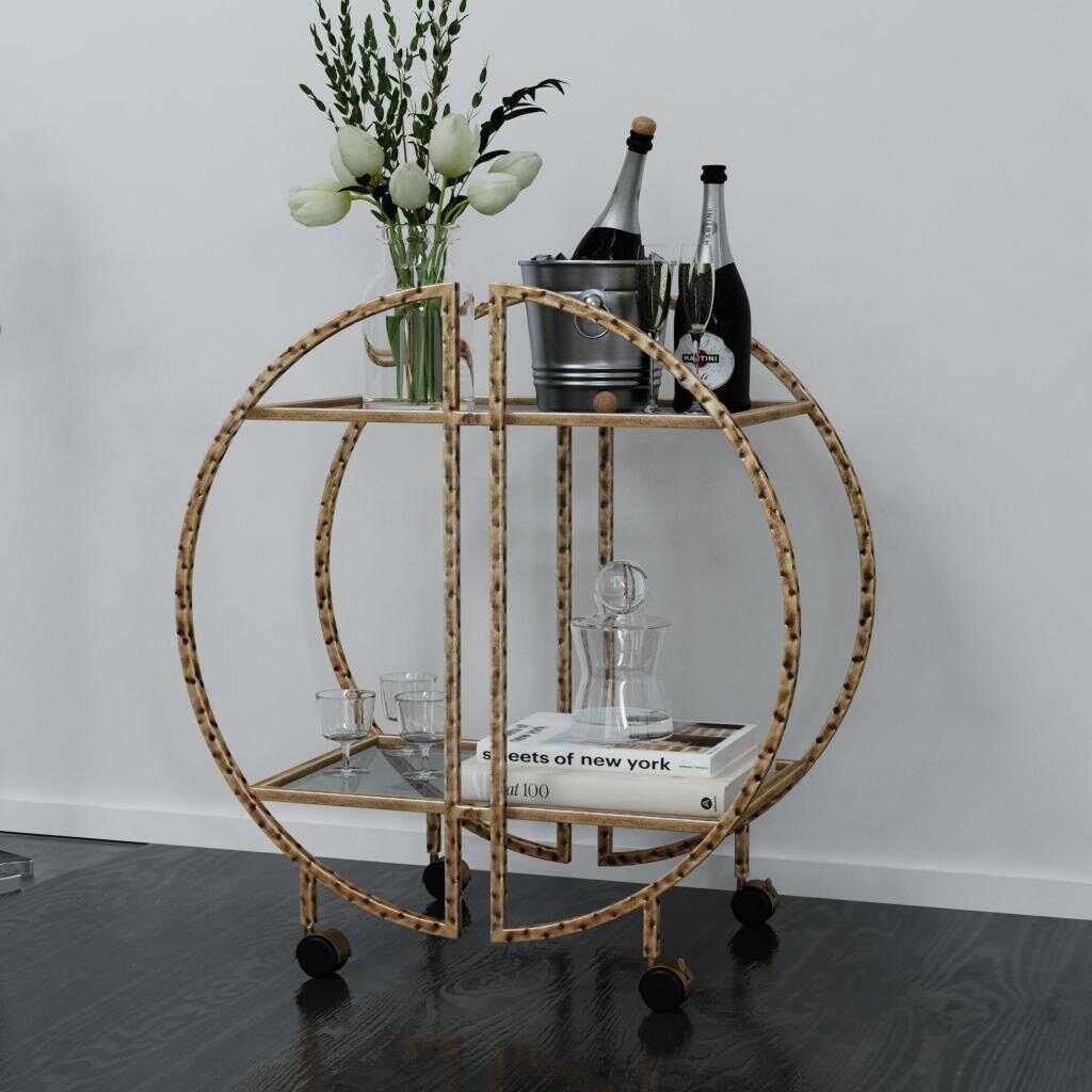 Zelina - Bar Cart - Gold