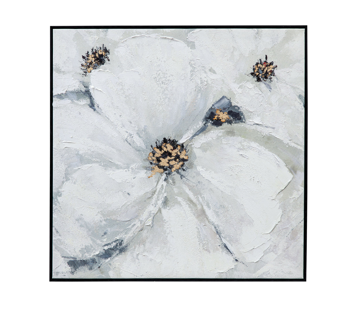 Dogwood Canvas Art - Pearl Silver