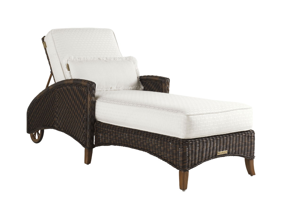 Island Estate Lanai - Chaise Lounge - Dark Brown / White