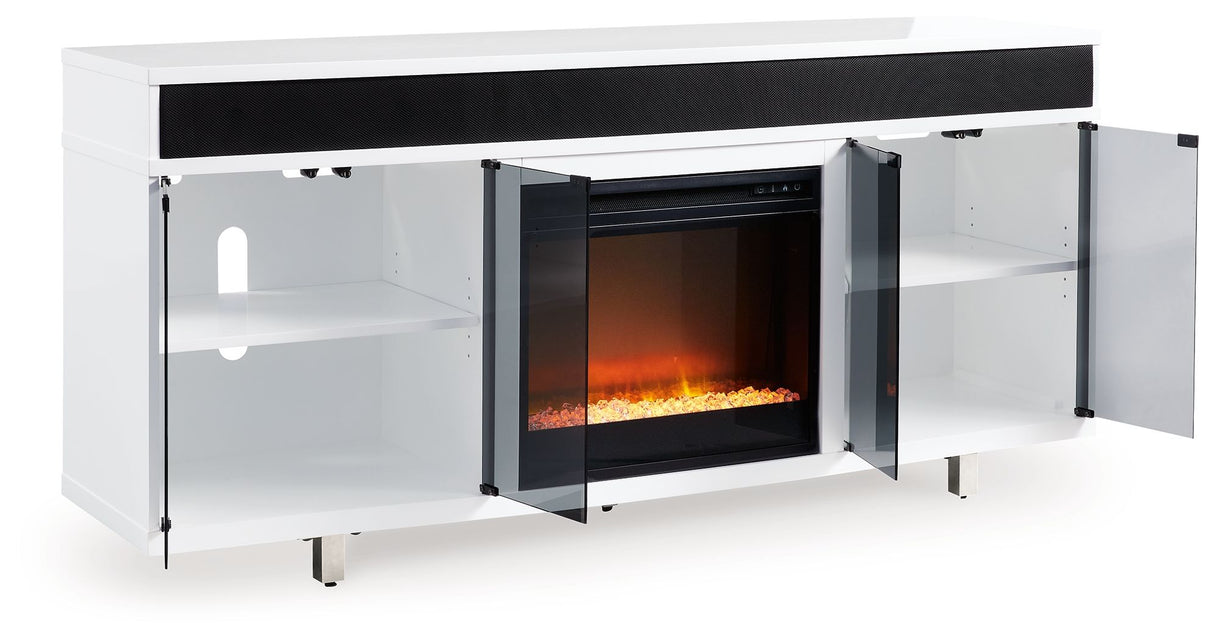 Gardoni - 72" TV Stand With Electric Fireplace - White / Black