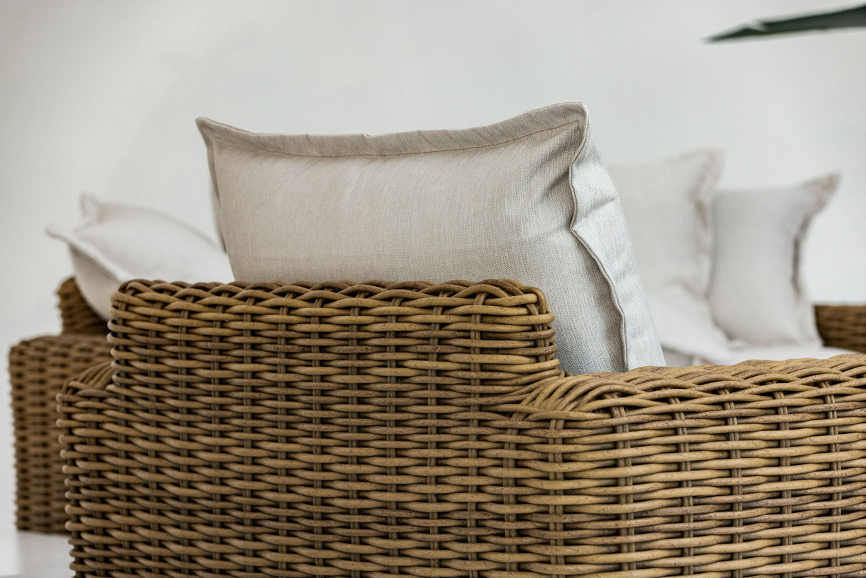 Playa - Oversized Club Chair - Light Brown / White