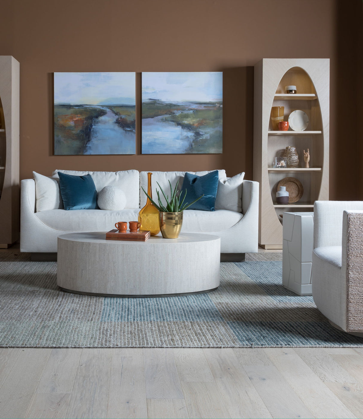 Artistica Upholstery - Claudette Bench Seat Fabric Sofa