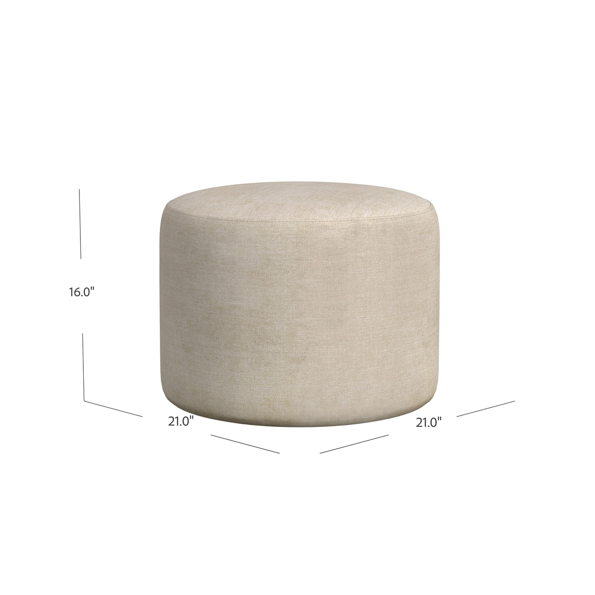 Anderson - Round Ottoman - Beige