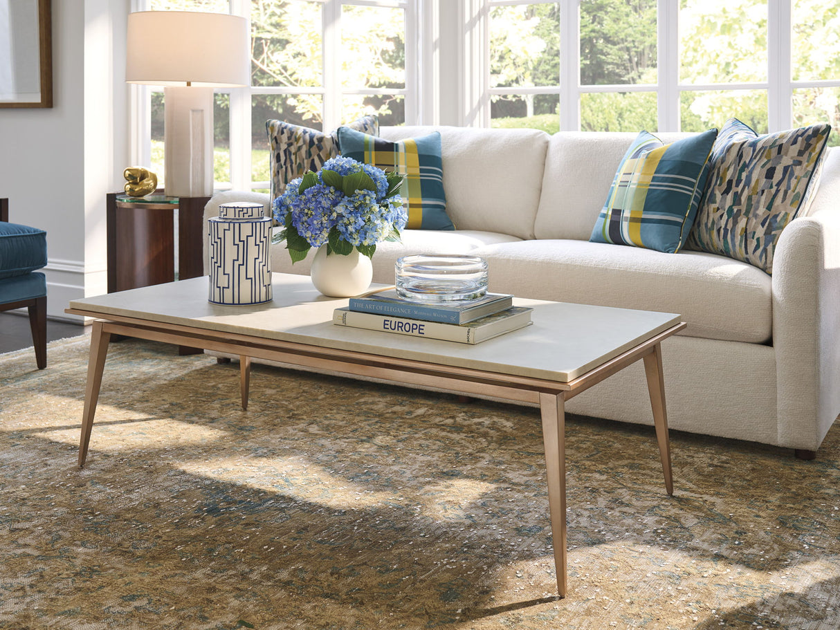 Rendezvous - Bulgari Rectangle Cocktail Table - Light Brown / Gray