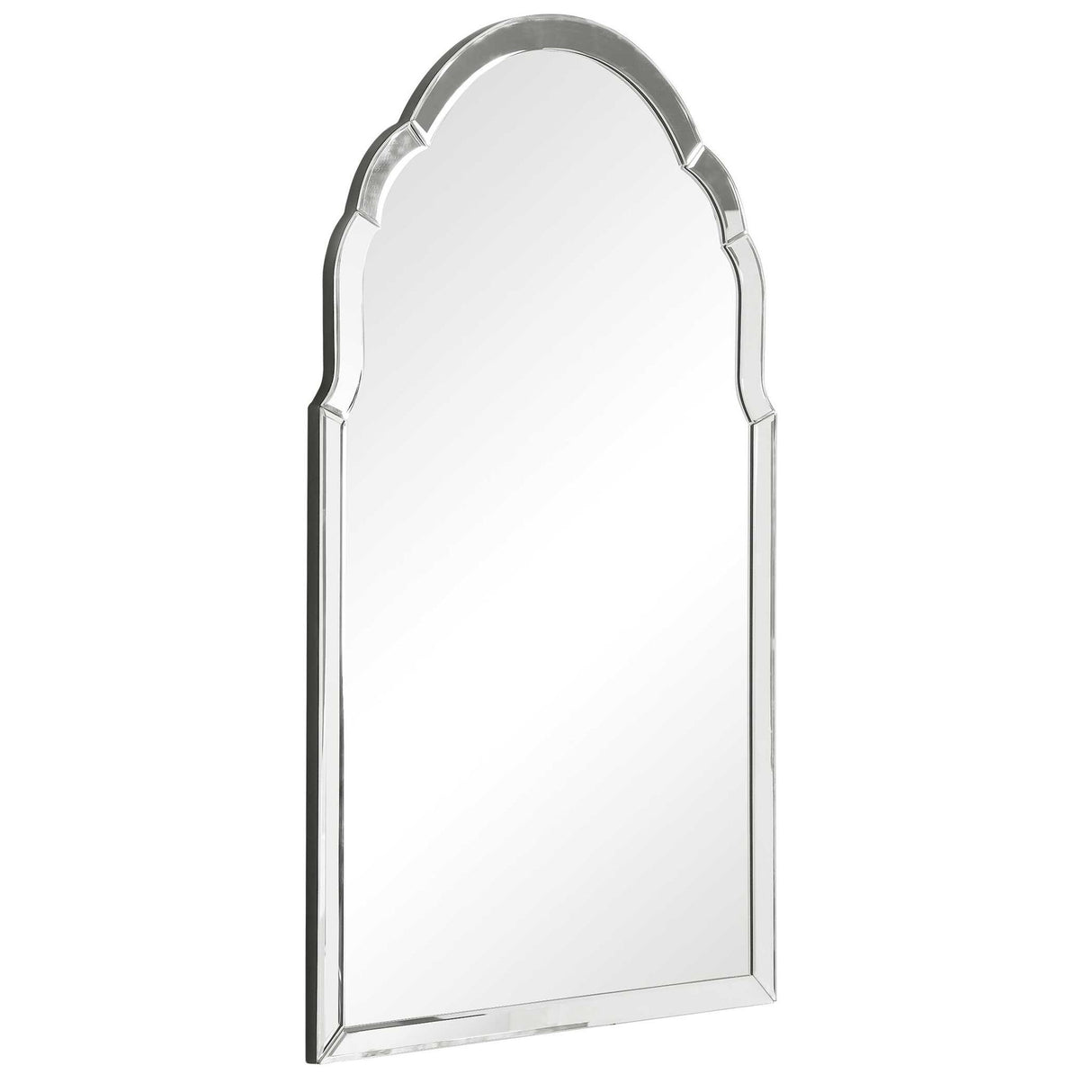 Brayden - Frameless Arched Mirror - Pearl Silver