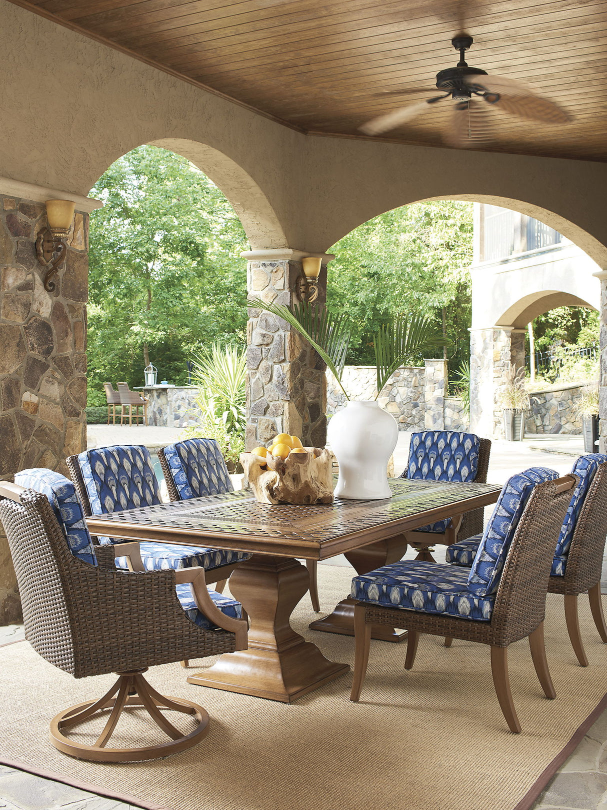 Harbor Isle - Swivel Rocker Arm Dining Chair - Dark Brown