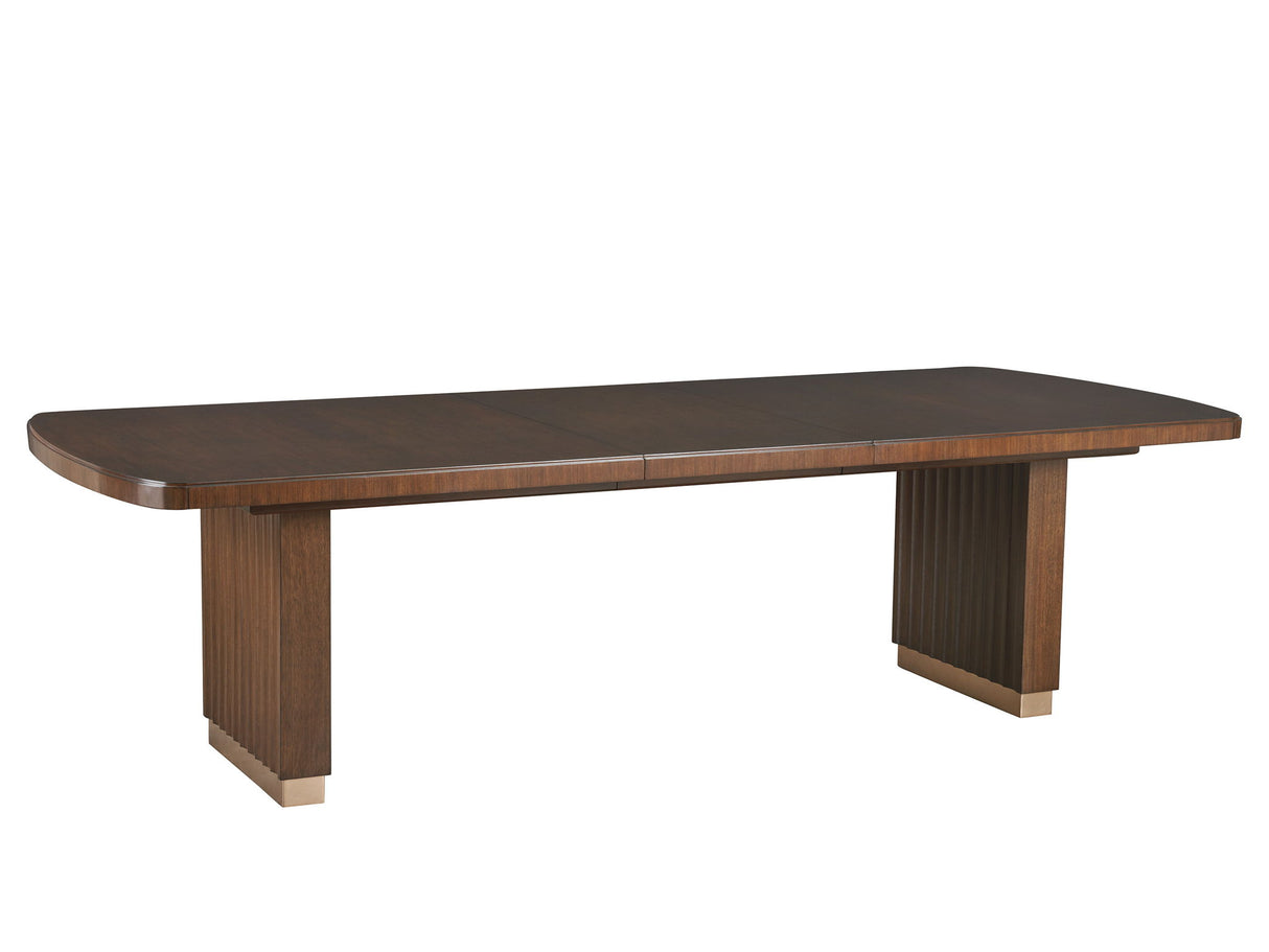 Rendezvous - Portman Double Pedestal Dining Table - Dark Brown