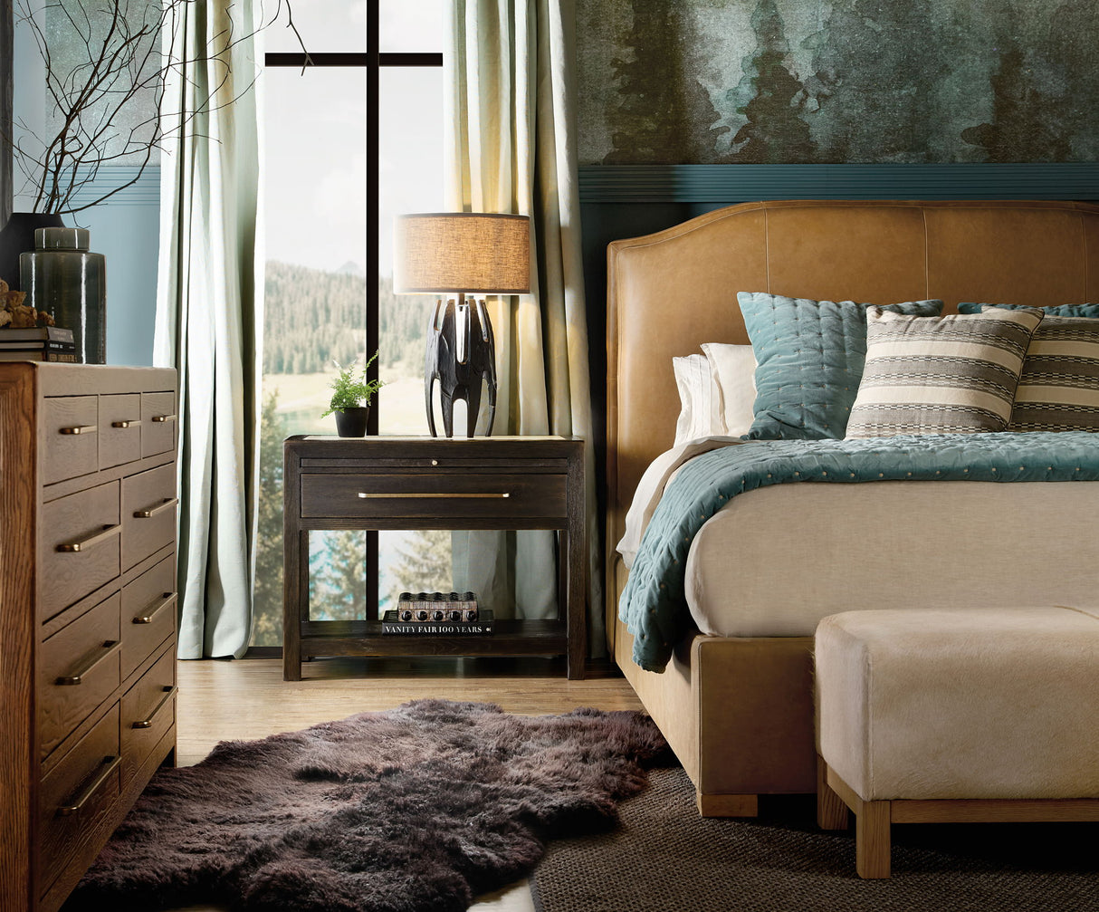 Driftwood - One-Drawer Nightstand With Stone