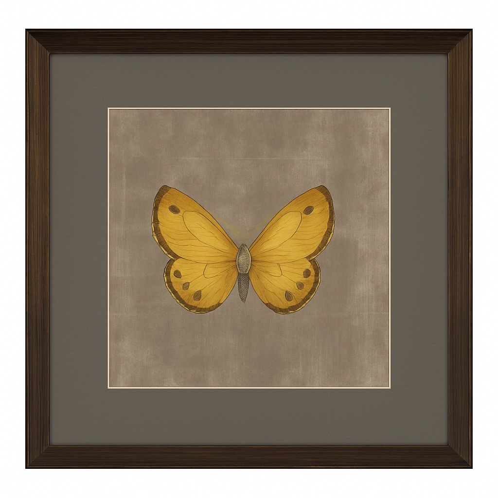 Papilio Luxe Flavus Framed Print - Yellow / Beige