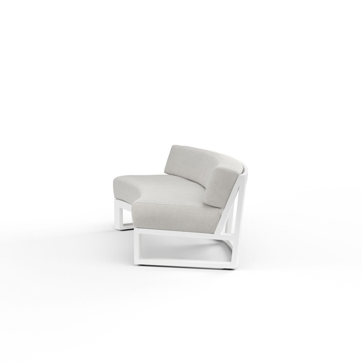 Newport - Curved Sofa, No Welt - Cast Silver / White