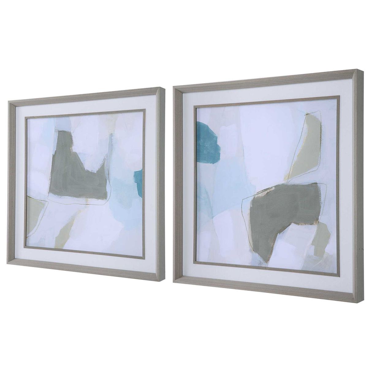 Mist Shapes - Framed Prints (Set of 2)