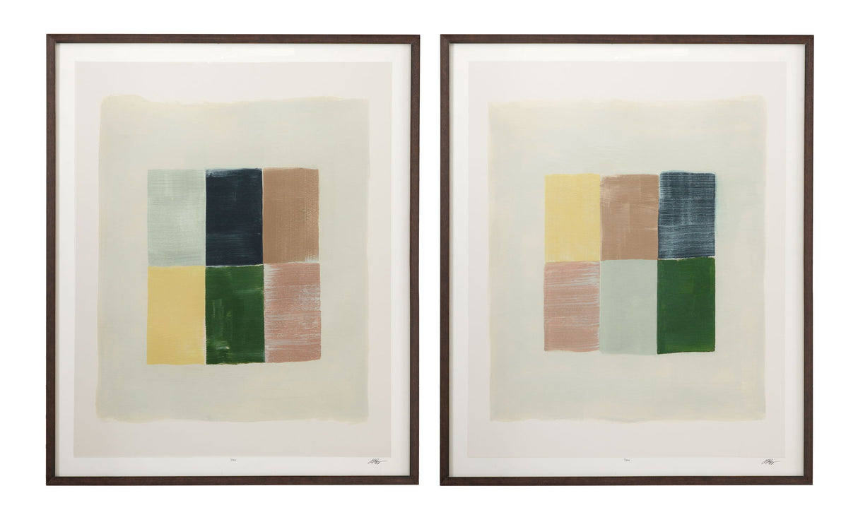 Sunny Patchwork Framed Print (Set of 2) - Gray