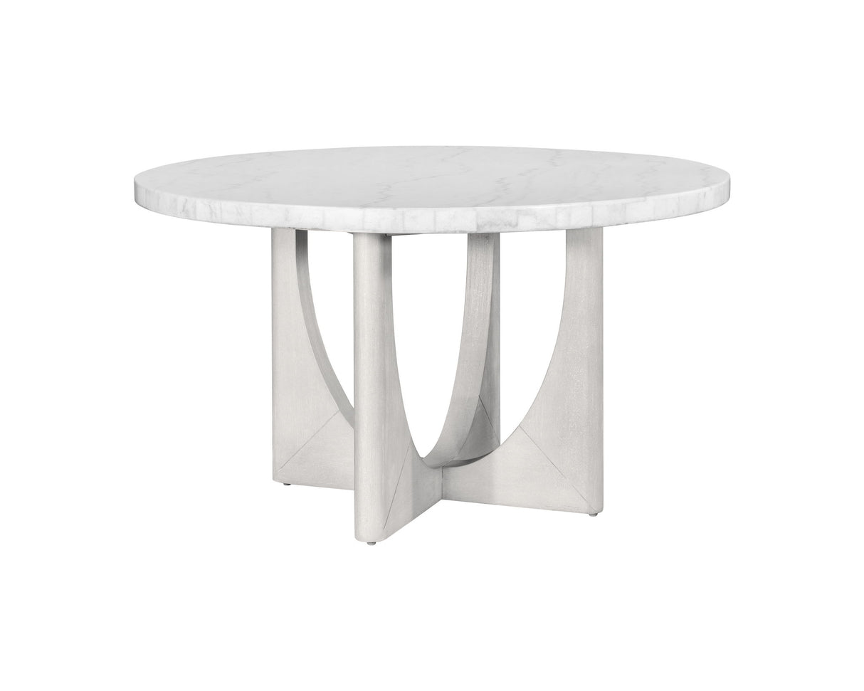 Gavin - Dining Table - Driftwood / White Marble