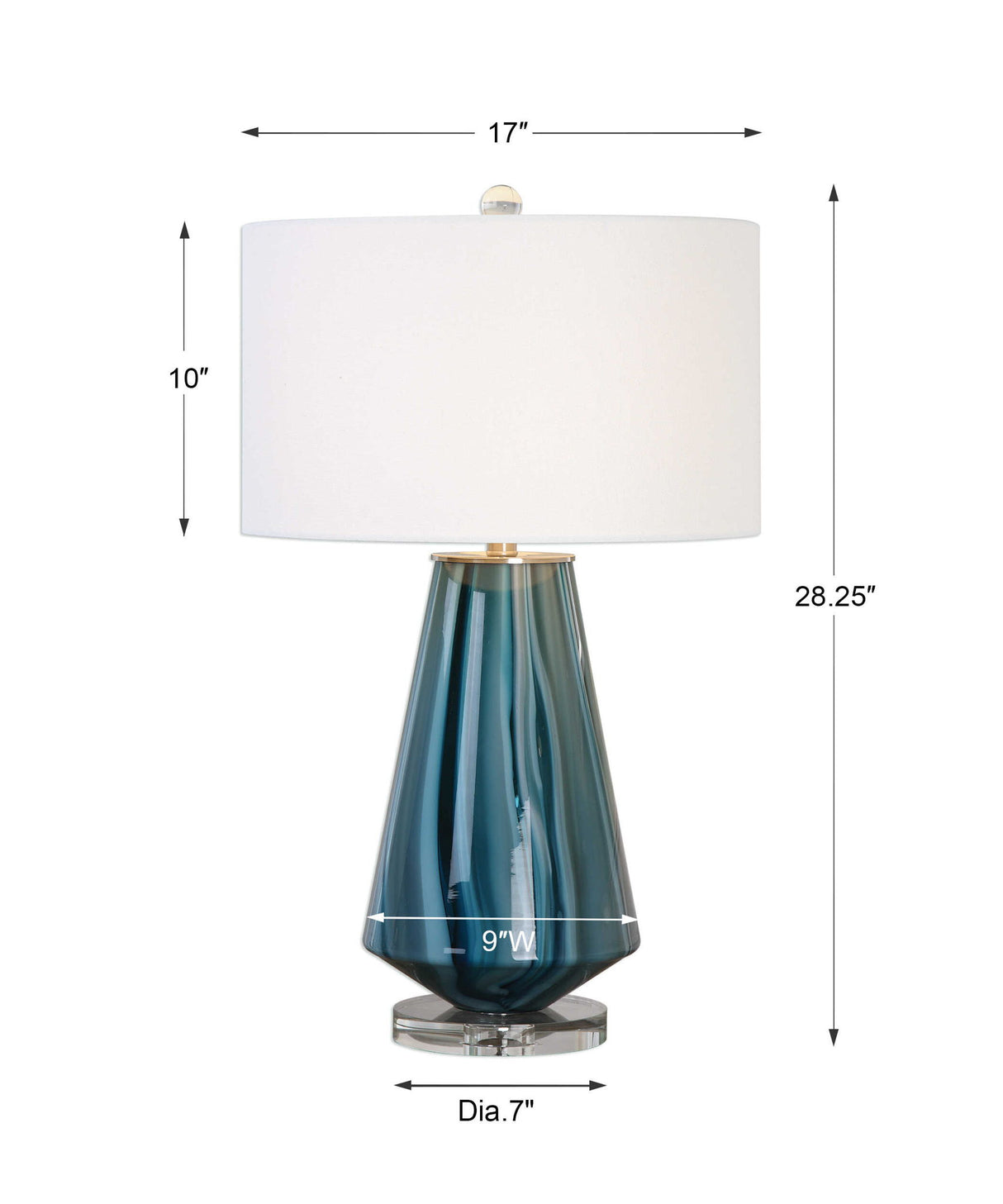 Pescara - Glass Lamp - Teal-gray