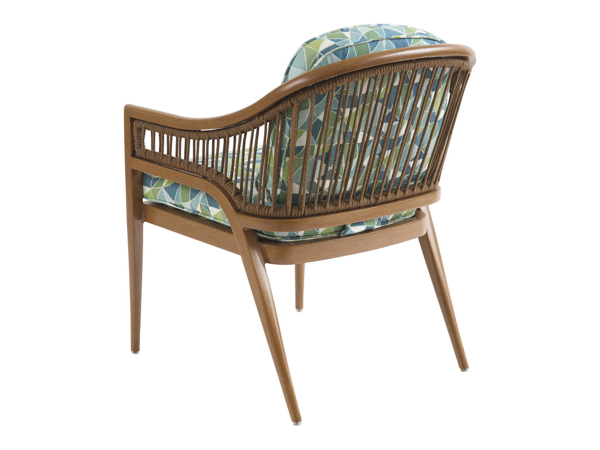 Palm Desert Poolside - Arm Dining Chair - Dark Brown / Light Blue