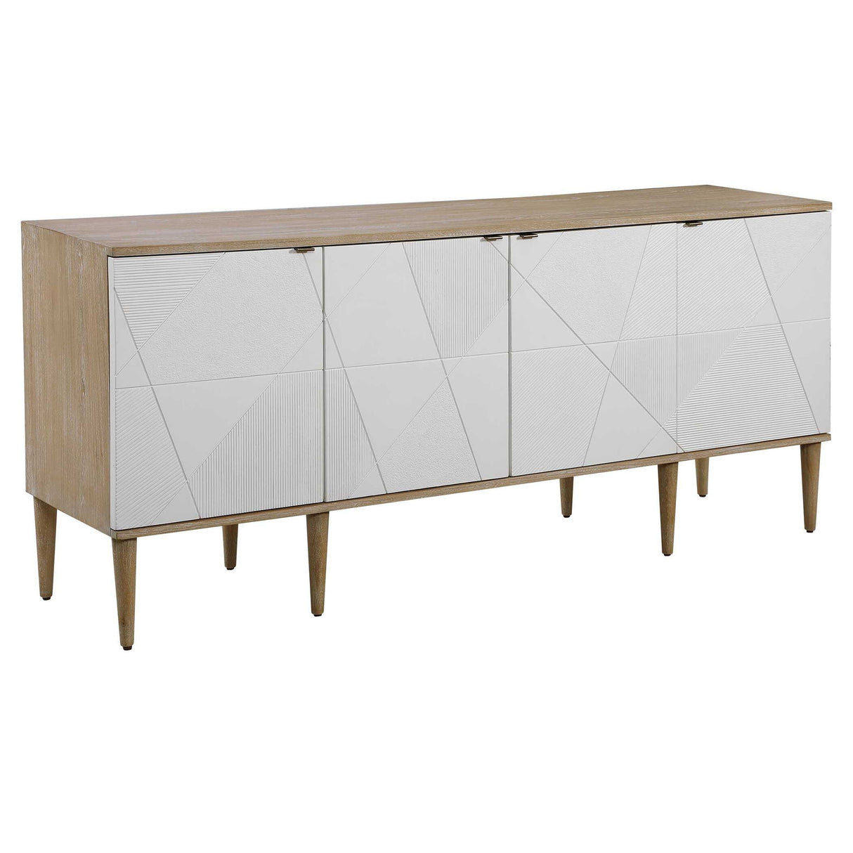 Tightrope - 4 Door Modern Sideboard Cabinet - White & Light Brown